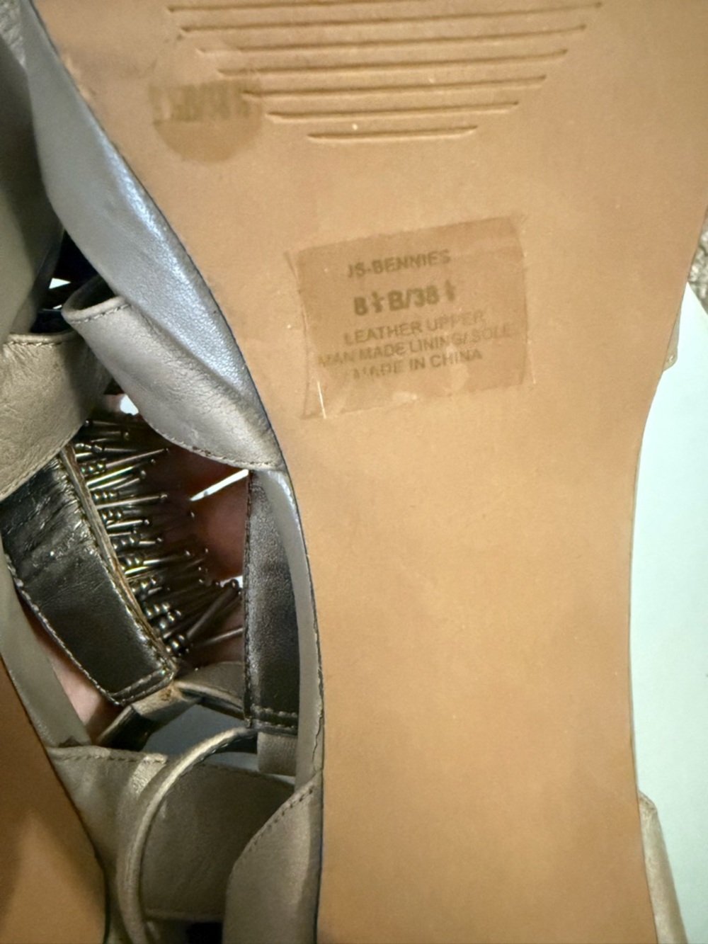 Jessica Simpson Champagne Metallic Strappy High Heel Sandals - Picture 9 of 9